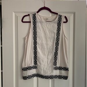 Madewell linen and cotton patterned tank